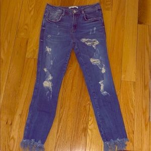Zara ripped girlfriend jeans